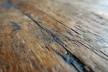 Close Up Of Rustic Wooden Table Top