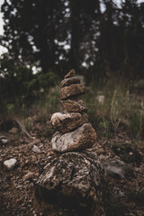 Stone Cairns in the Mountains
