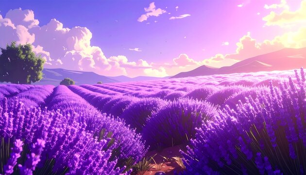 Lavender field at sunset (1)