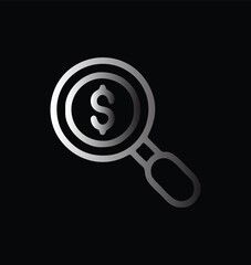 magnifying glass on black background