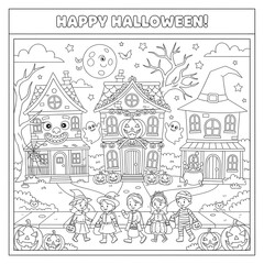Obraz premium Halloween Coloring Pages for kids and amazon kdp