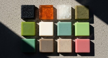 Collection of Sample Swatches Diverse Colors and Textures