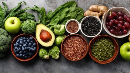 Assortment Of Fresh Produce And Healthy Foods