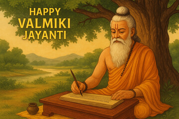 Happy Valmiki Jayanti Celebration Illustration, Happy Valmiki Jayanti Celebration 
