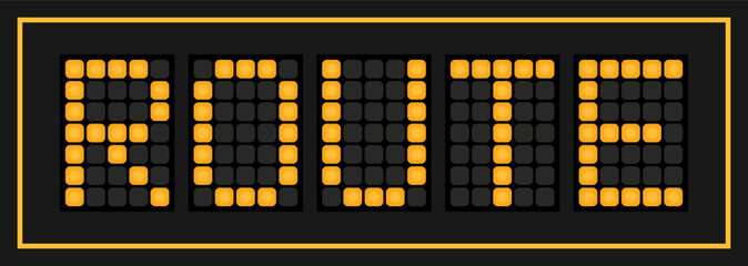 Orange color led banner in word route on black background