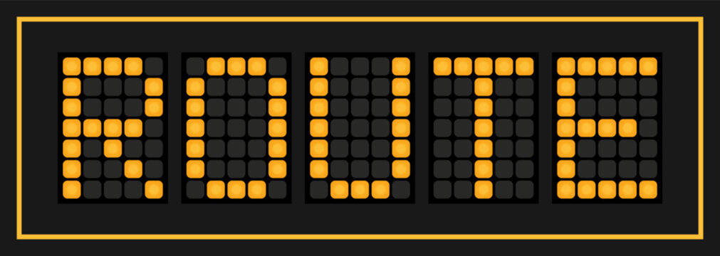 Orange color led banner in word route on black background