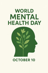 World Mental Health Day Awareness, Happy Mental Health Day, Peaceful Illustration
