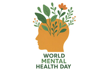 World Mental Health Day Awareness, Happy Mental Health Day, Peaceful Illustration