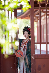 Young woman wearing ancient Chinese Hanfu