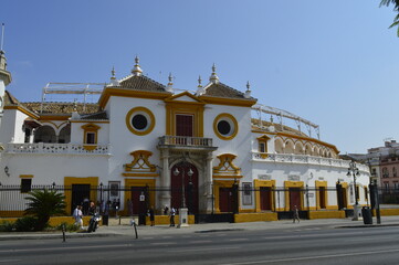 Fachada da Praça de Touros em Sevilha na Espanha