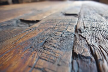 Close Up Rustic Wooden Table Top