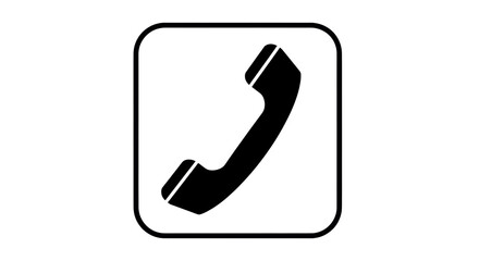 Isolated telephone receiver in black over a white surface symbolizing communication