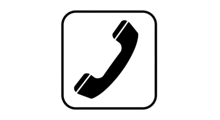 Isolated telephone receiver in black over a white surface symbolizing communication