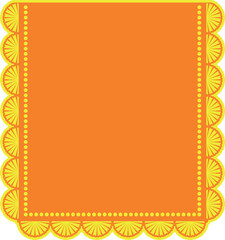 Mexican lace invitation template with space for text. Vibrant Mexican floral design for restaurant menus, parties, invitations, and greetings. Isolated vector illustration.