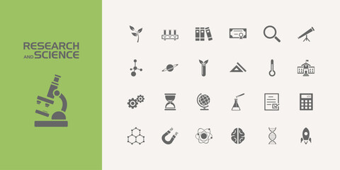 Twenty five science icons set