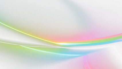 Abstract rainbow light streaks flowing across a dark cosmic background with subtle glow