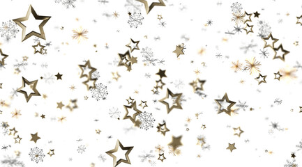 Festive winter background with gold stars and snowflakes. Perfect for holiday cards, websites, and more!