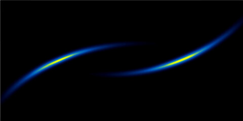 Dark blue abstract design with light waves and motion lines creating a digital pattern and glow