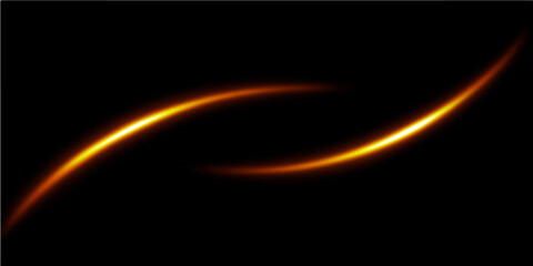 An abstract illustration of a solar eclipse wave with rays of light and fire on a dark blue background