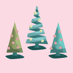 christmas, tree, holiday, decoration, winter, xmas, star, card, celebration, illustration, vector, christmas tree, fir, year, season, new, snow, design, green, merry, greeting, december, new year, art