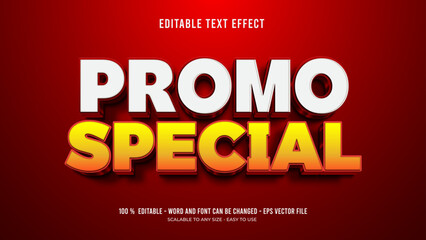 promo special editable text effect 3d vector