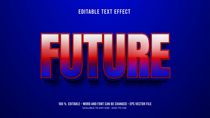 Obraz premium future editable text effect 3d vector