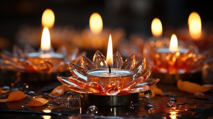 Elegant Candle Lights Creating Warm Ambiance