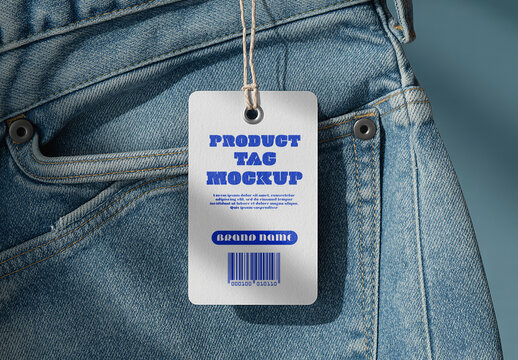 Hanging Apparel Tag Mockup with Realistic Texture
