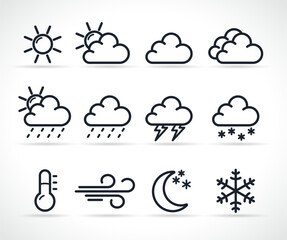 Vector weather icons symbol set