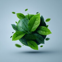 Green Leaves Sphere Abstract Nature Background