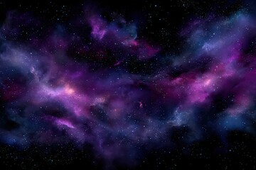 Cosmic Nebula Displaying Deep Purple and Pink Hues