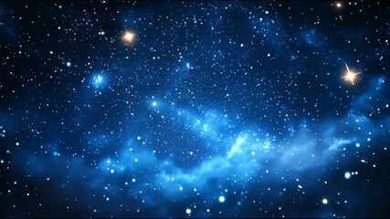 A breathtaking celestial view of a deep blue night sky filled with countless glowing stars and cosmic dust. - Powered by Adobe