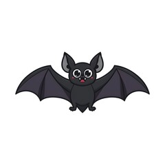 Spooky bat icon cartoon vector style