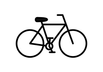 Icono negro de bici en fondo blanco