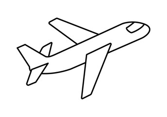 Icono negro de avión en fondo blanco