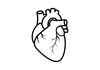 Icono negro de corazón en fondo blanco