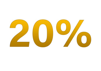 Porcentaje dorado del veinte por ciento