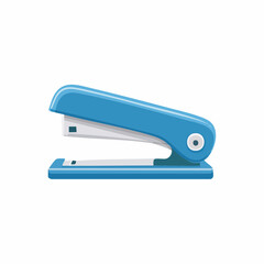 Blue desktop stapler vector illustration for office and school supplies