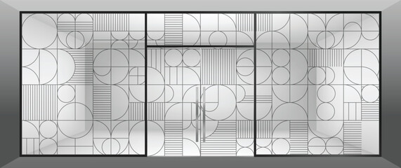 Abstract design for glass and wall graphics. Glass graphics design for Office, Train station, Supermarket, Store, Shop, Mall, Boutique, Home glass partition.