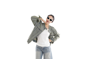 Fashion Forward: A stylish individual confidently showcases fashion with a contemporary ensemble, complemented by chic sunglasses and embodying modern self-expression.