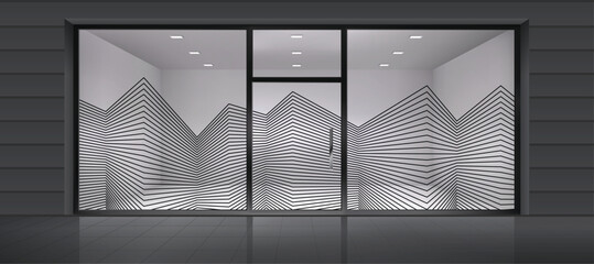 Abstract zigzag lines for glass graphic design. Artistic glass design for Residential and Commercial space. Decorative frosted window film.