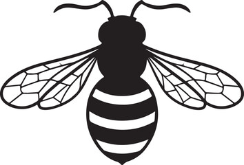 Grace image of bee head icon balck and white in silhoette white background.