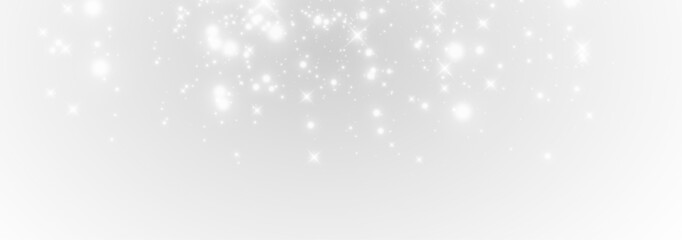 Silver shimmer PNG glowing dust particle burst with sparkling light and luminous stardust illustration.