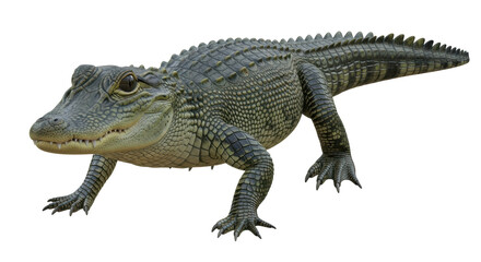 Isolated Alligator Walking with an Unusually Textured Skin on a No Background Image