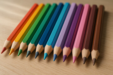 Colored Pencils on Desk