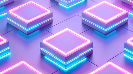 ネオン ブロック 背景 壁紙 素材