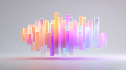 背景 壁紙 素材 カラフル ガラスブロック 抽象デザイン