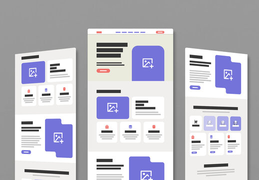 Smart Landing Page Wireframe UX UI Layout with Modern Design Template