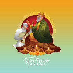 Realistic vector illustration of guru nanak dev ji