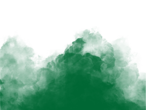 Soft green dust smoke fog mist powder cloud abstract texture overlay brush effect isolated PNG on transparent background